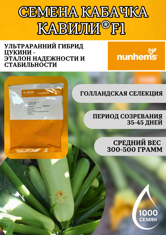 Кавили F1 семена кабачка