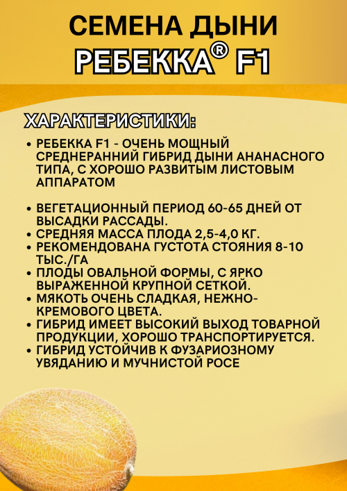 Ребекка F1 семена дыни