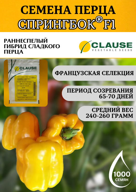 Спрингбок F1 семена перца